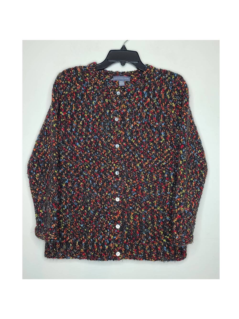 Northern Isles mohair rainbow fleck cardigan sweater - small